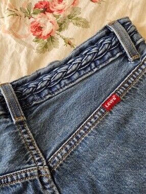 Levi's Braided Waist Wide Leg Jeans Sz 25 NWT